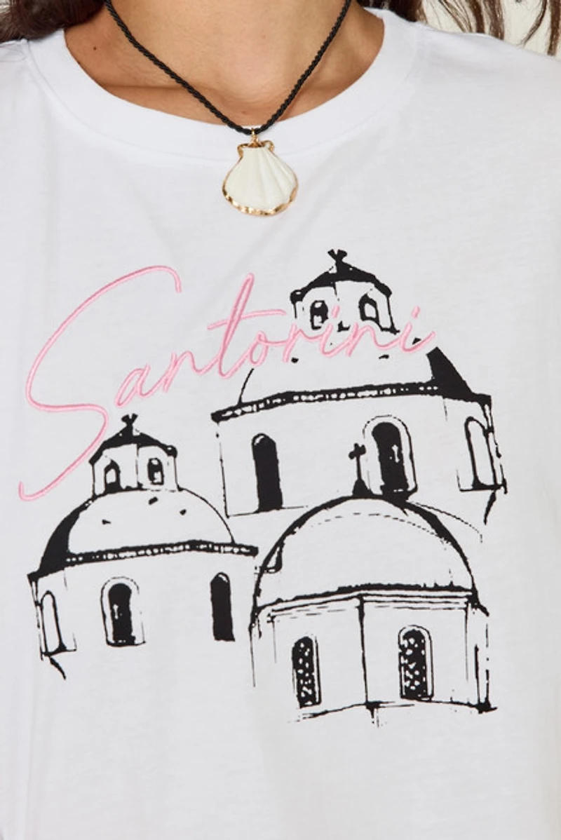 Santorini Embroidered Tee