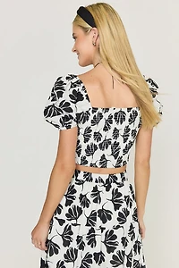 Cindy Leaf Print Top
