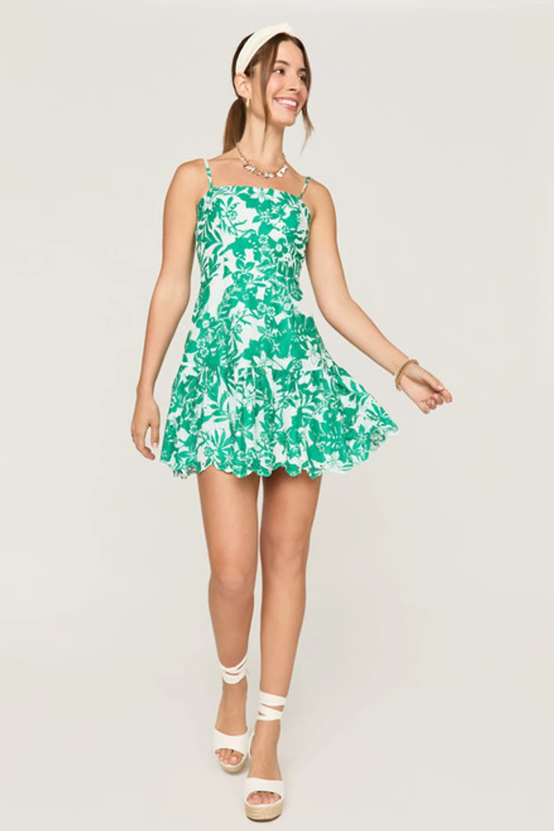 Natalie Floral Eyelet Mini Dress