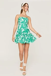 Natalie Floral Eyelet Mini Dress