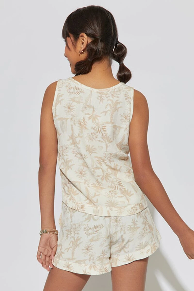 Hello Franki Printed Scalloped Tank Top for girls