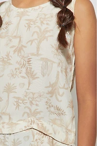 Hello Franki Printed Scalloped Tank Top for girls