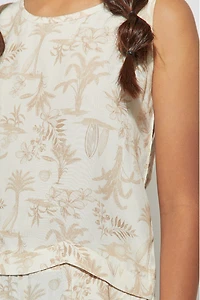 Hello Franki Printed Scalloped Tank Top for girls