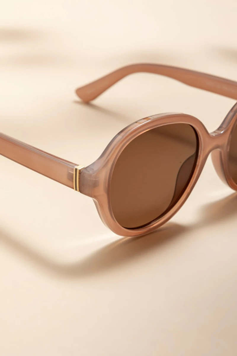 Carol Frosted Round Sunglasses