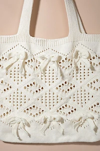 Eleanor Knitted Bow Detail Tote Bag