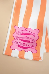 Striped Fish Graphic Towel