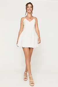 Erica Ruffle Tiered Mini Dress