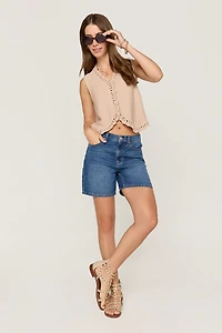 Britney Long Denim Shorts