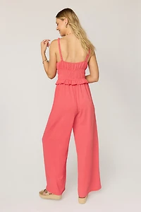 Terry Ruffle Trim Jumpsuit