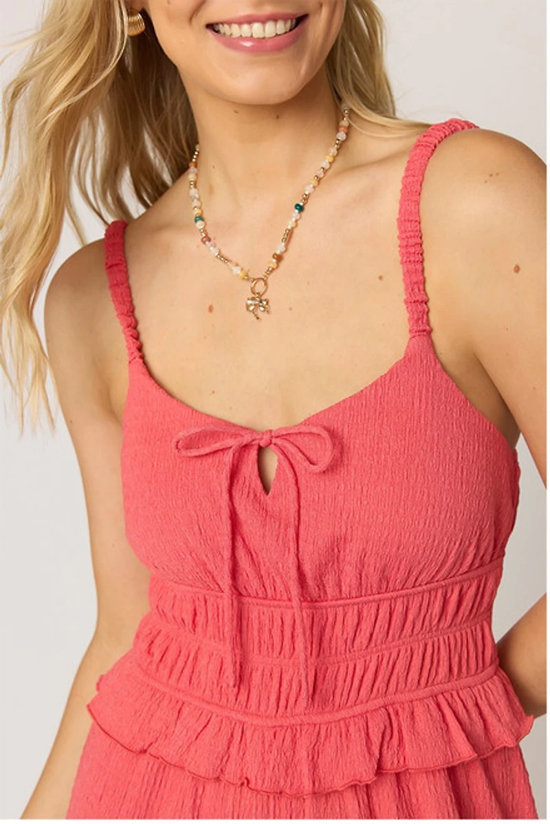 Terry Ruffle Trim Jumpsuit