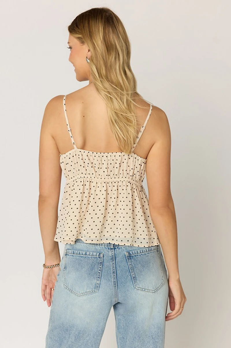Jamie Polka Dot Sleeveless Top