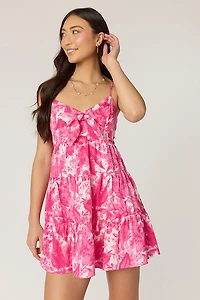 Sherry Floral Front Tie Mini Dress