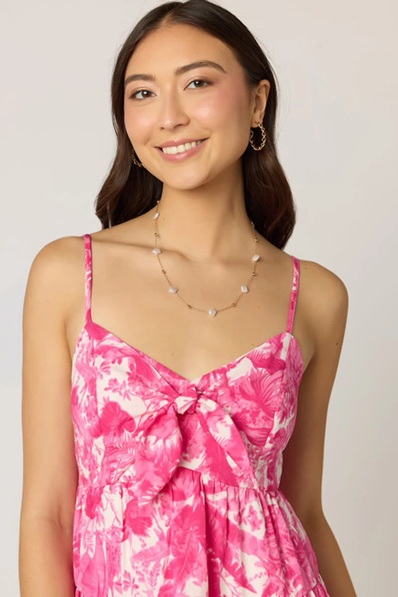 Sherry Floral Front Tie Mini Dress