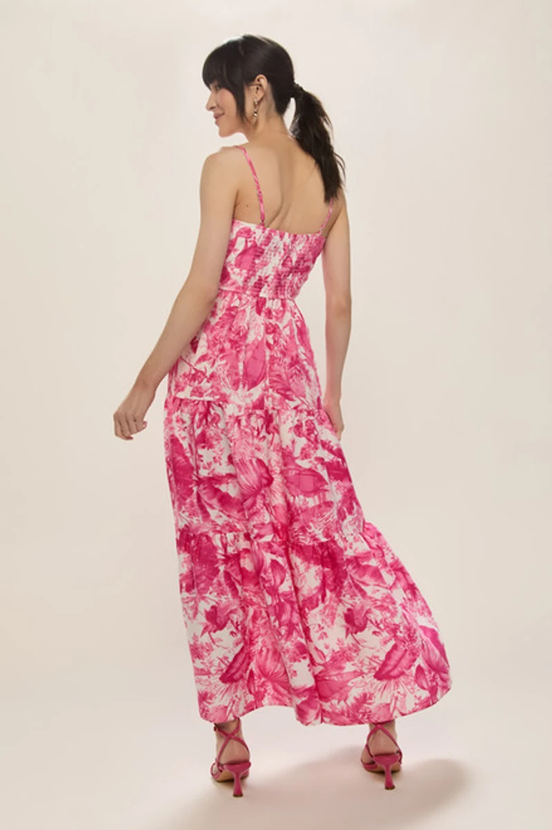 Natalie Tie Front Floral Maxi Dress