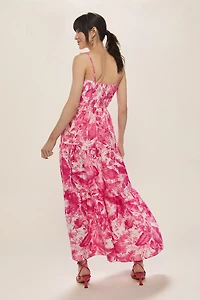 Natalie Tie Front Floral Maxi Dress