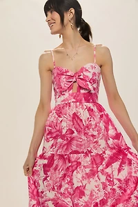 Natalie Tie Front Floral Maxi Dress