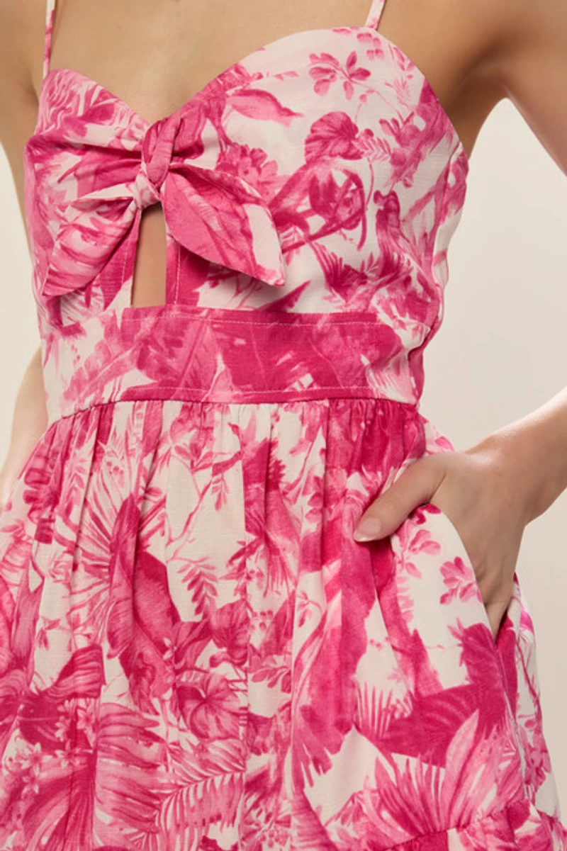 Natalie Tie Front Floral Maxi Dress