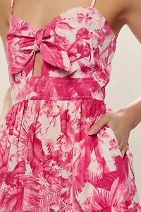 Natalie Tie Front Floral Maxi Dress