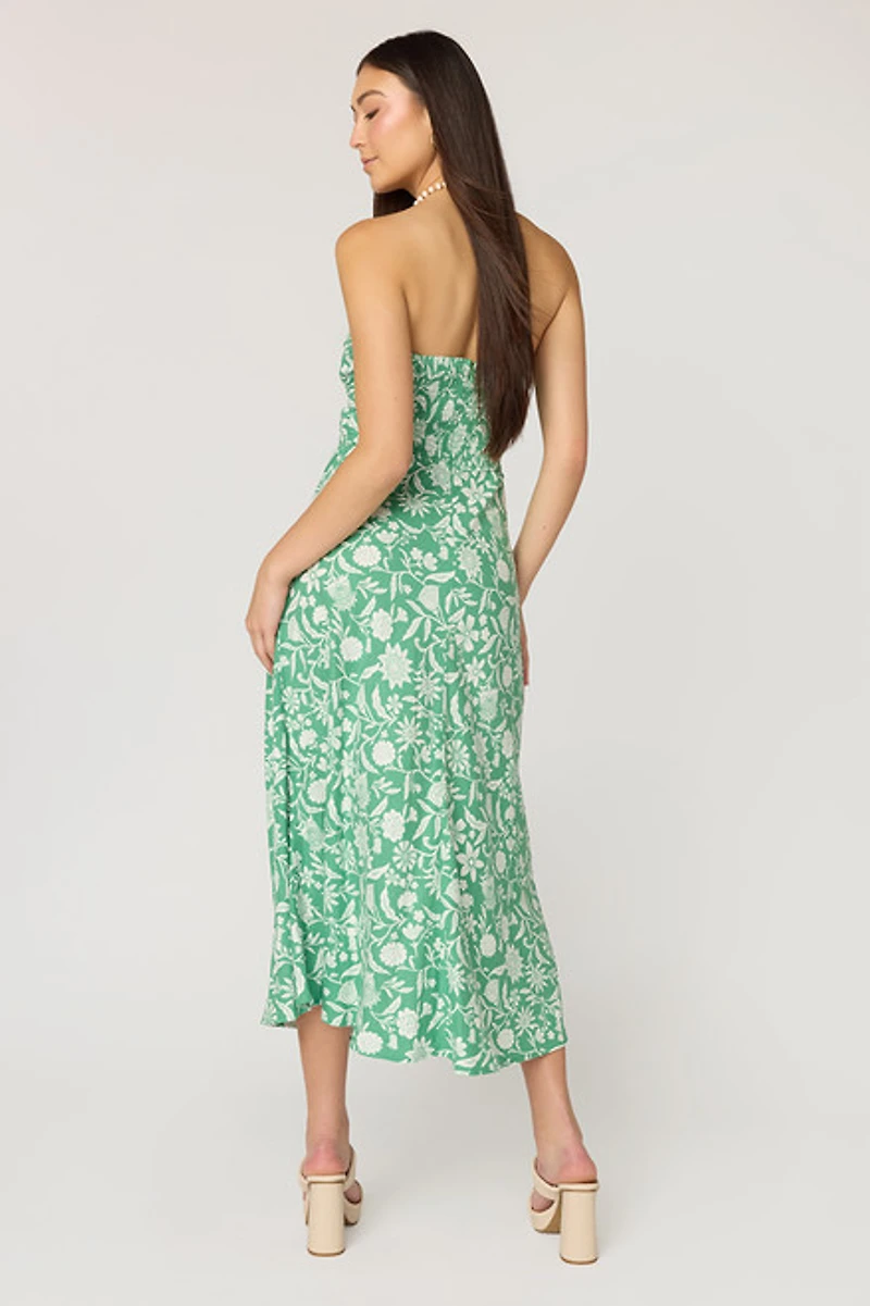 Cassie Floral Strapless Midi Dress