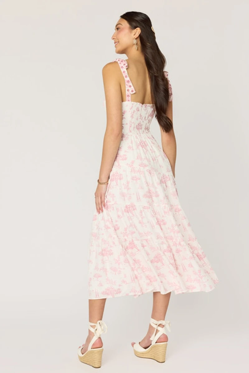 Rita Gromet Strap Floral Midi Dress