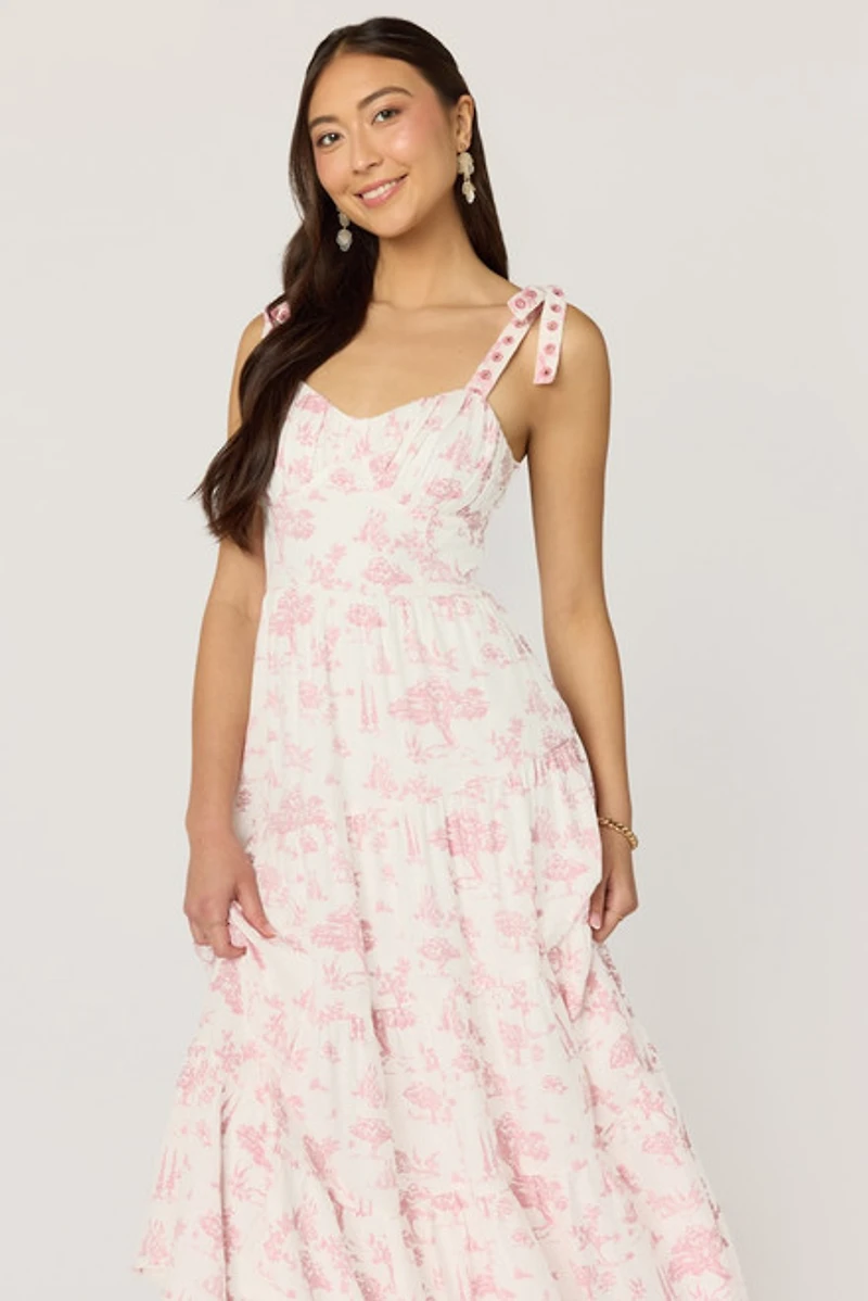 Rita Gromet Strap Floral Midi Dress