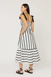 Mina Smocked Striped Midi Dress
