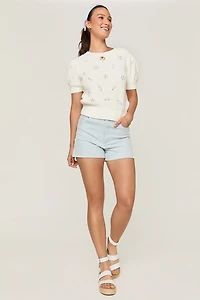 Nina Embroidered Seashell Sweater Tee