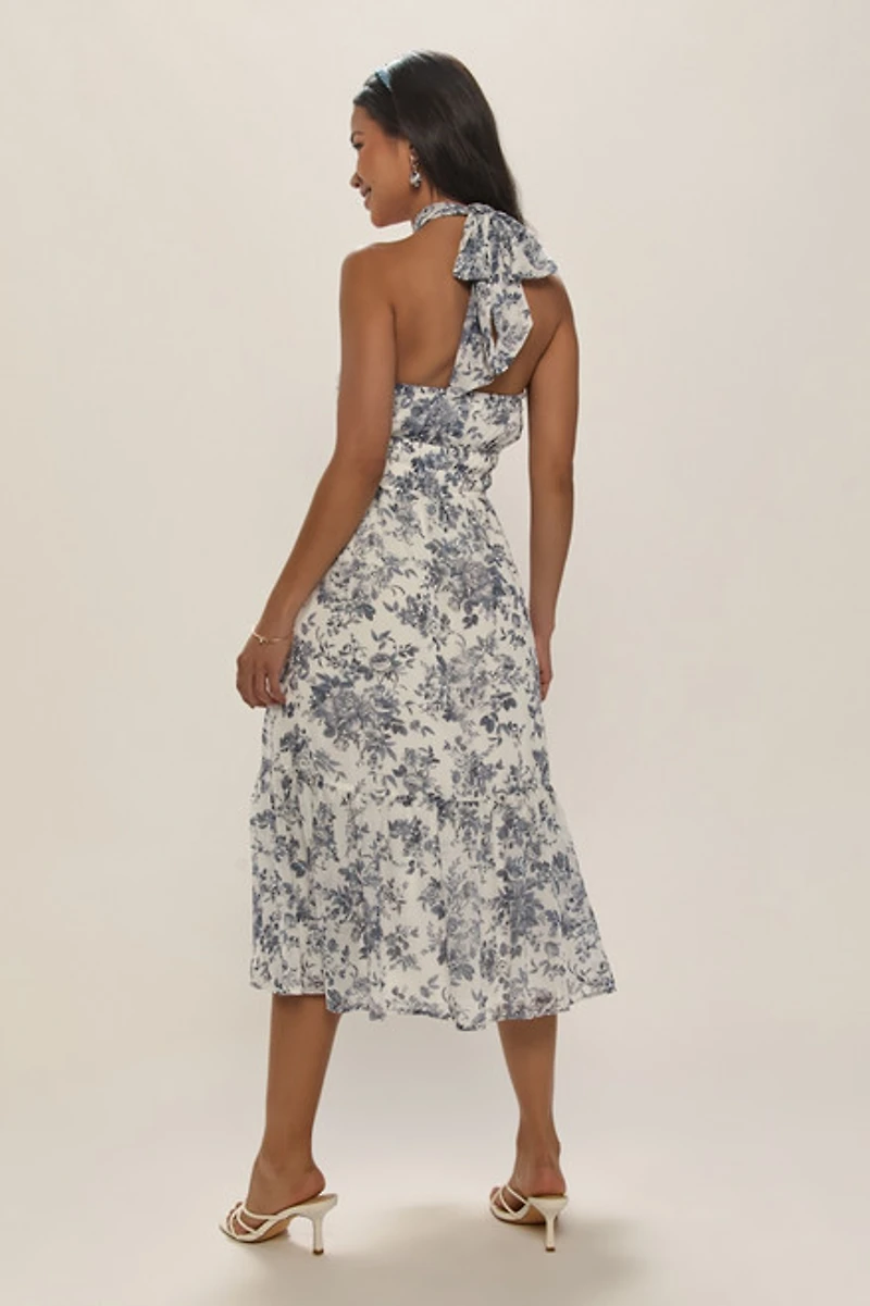 Kimberly Floral Halter Midi Dress