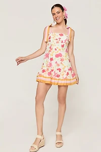 Brittany Floral Tie Strap Mini Dress