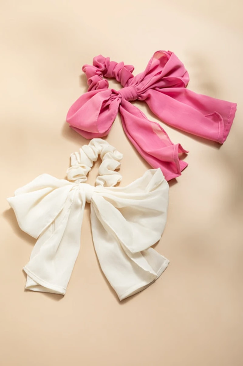 Trisha Bow Scrunchie Set
