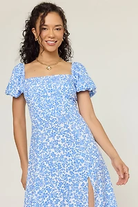 Tabitha Floral Square Neck Midi Dress