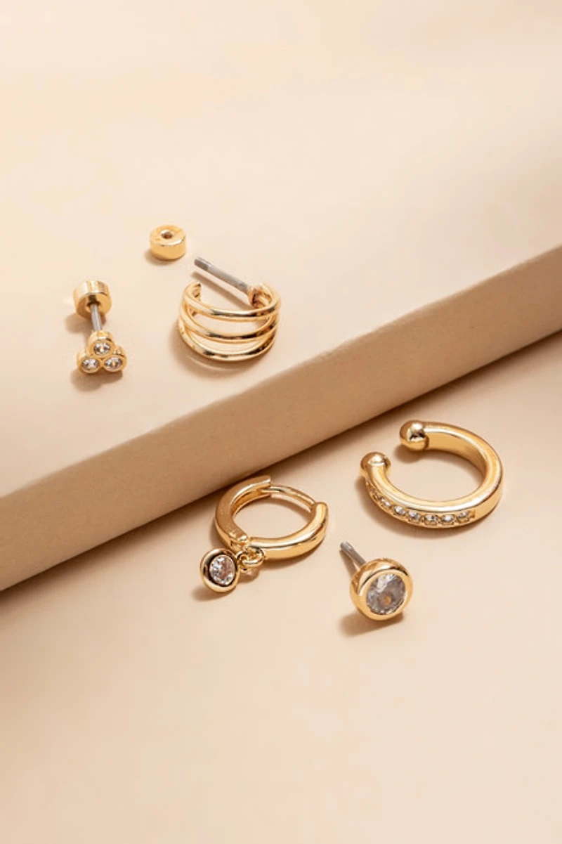 Shirley Crystal Gold Ear Scape Set