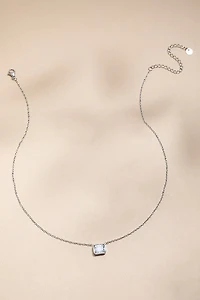 Tina Stainless Steel Silver Crystal Pendant Necklace