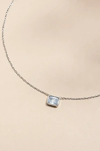 Tina Stainless Steel Silver Crystal Pendant Necklace