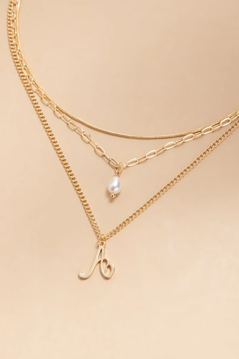 Layered Initial Pendant Necklace