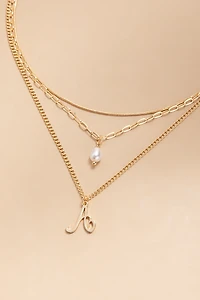 Layered Initial Pendant Necklace