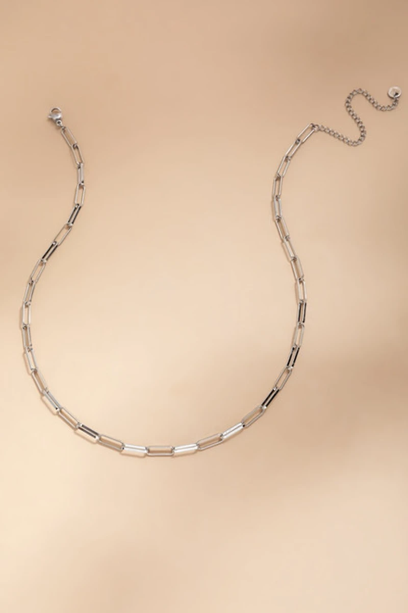 Ursula Stainless Steel Paperclip Chain Necklace