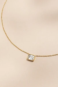 Tina Stainless Steel Gold Crystal Pendant Necklace
