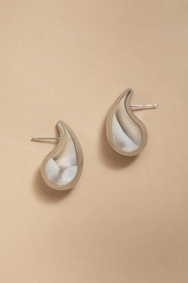 Mia Stainless Steel Silver Teardrop Earrings
