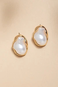 Kasey Organic Pearl Stud Earrings