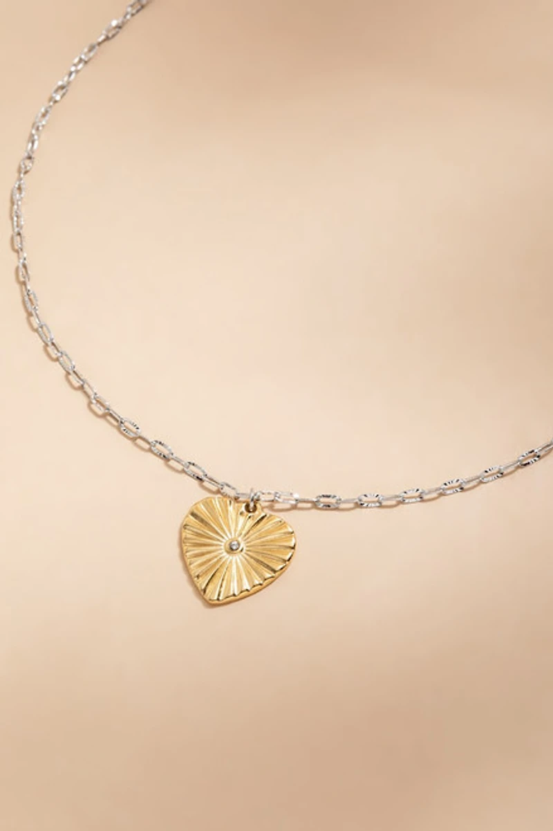 Jody Stainless Steel Heart Pendant Necklace