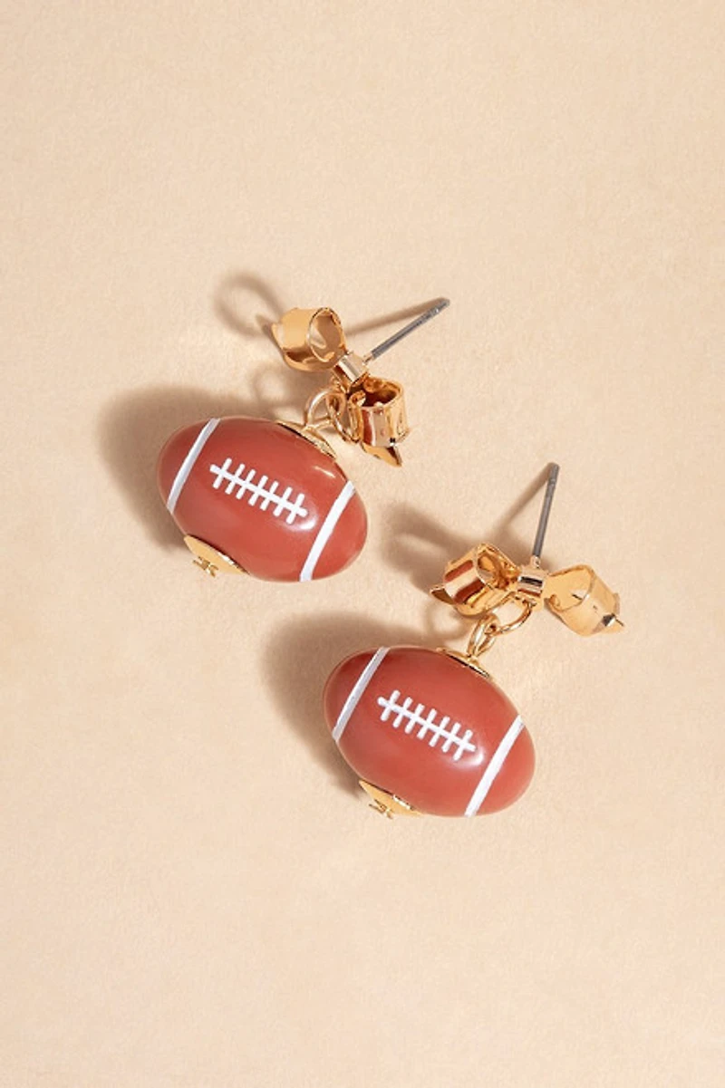 Bow Football Drop Earrings