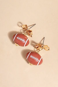 Bow Football Drop Earrings