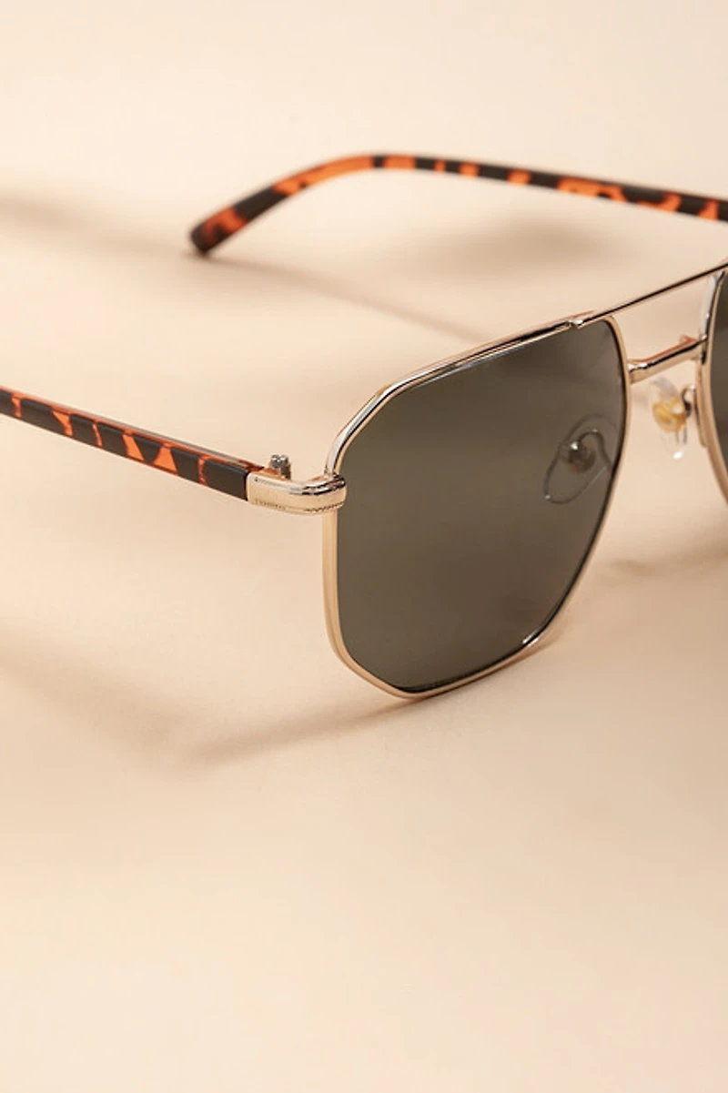 Cate Angular Aviator Sunglasses
