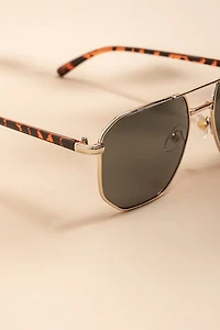 Cate Angular Aviator Sunglasses
