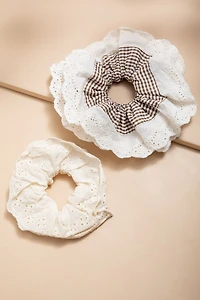 Janis Eyelet Scrunchie Set
