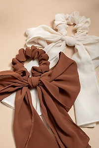 Leslie Bow Scrunchie Set