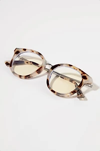 Veronica Milky Tort Shell Round Reading Glasses
