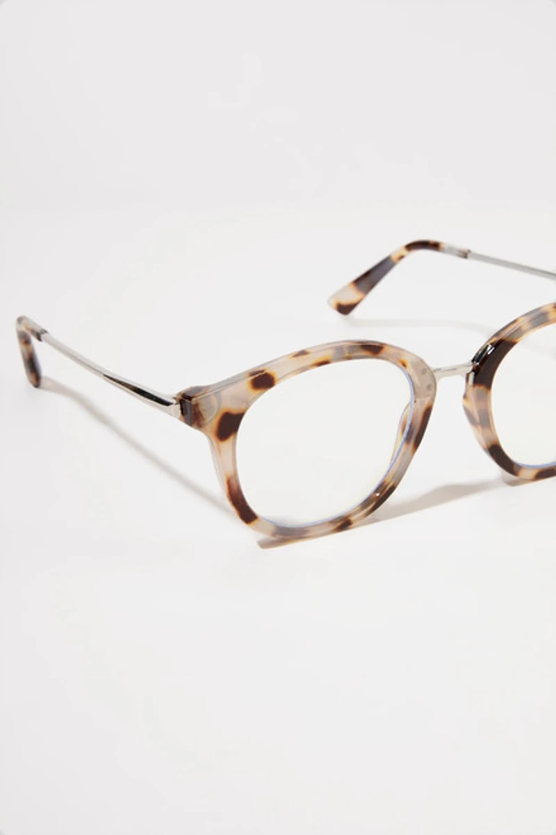 Veronica Milky Tort Shell Round Reading Glasses
