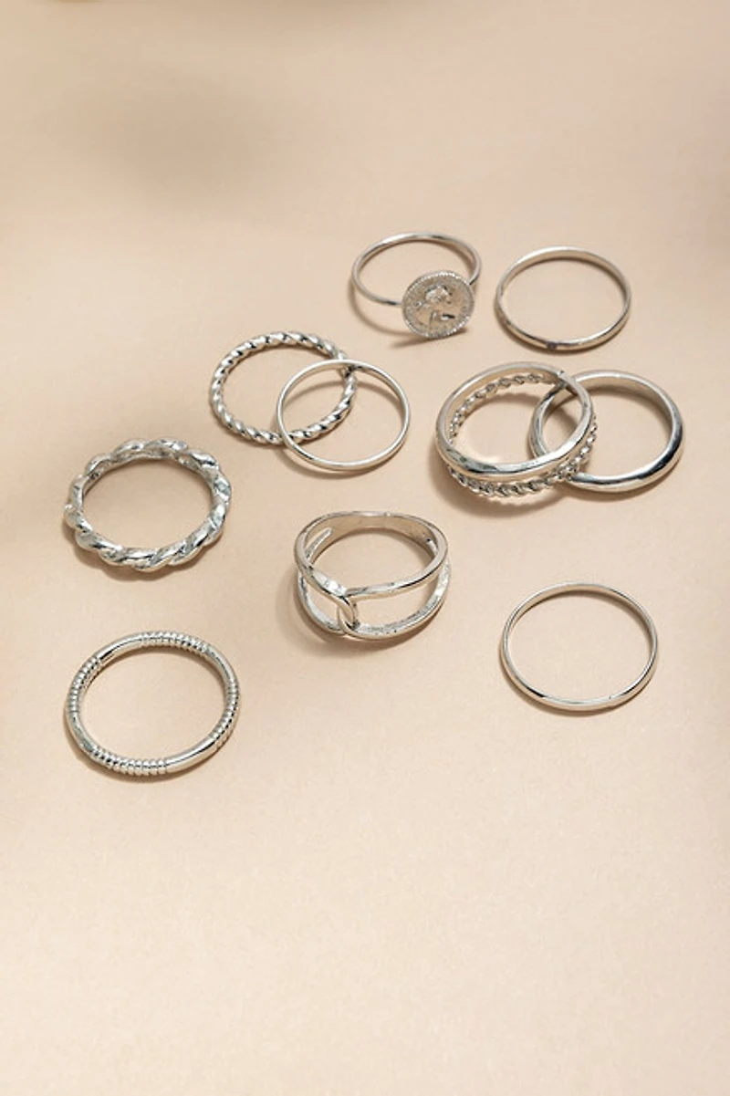 Mia Mixed Style Ring Set